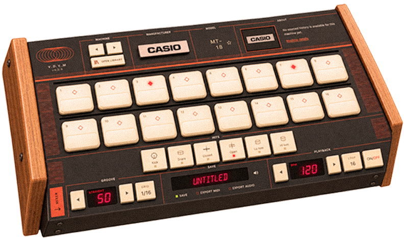 The V.D.V.M drum machine panel